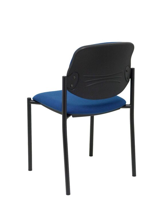 Modelo Styl - Silla confidente de 4 patas y estructrua negra - Asiento y respaldo tapizados en tejido BALI color azul marino
