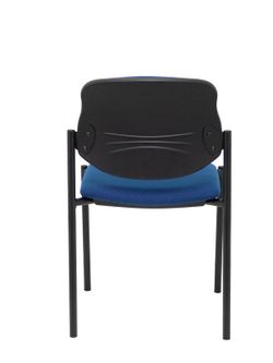 Modelo Styl - Silla confidente de 4 patas y estructrua negra - Asiento y respaldo tapizados en tejido BALI color azul marino