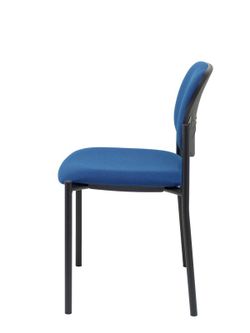Modelo Styl - Silla confidente de 4 patas y estructrua negra - Asiento y respaldo tapizados en tejido BALI color azul marino