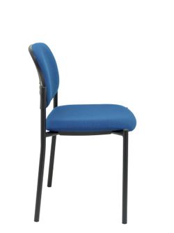 Modelo Styl - Silla confidente de 4 patas y estructrua negra - Asiento y respaldo tapizados en tejido BALI color azul marino