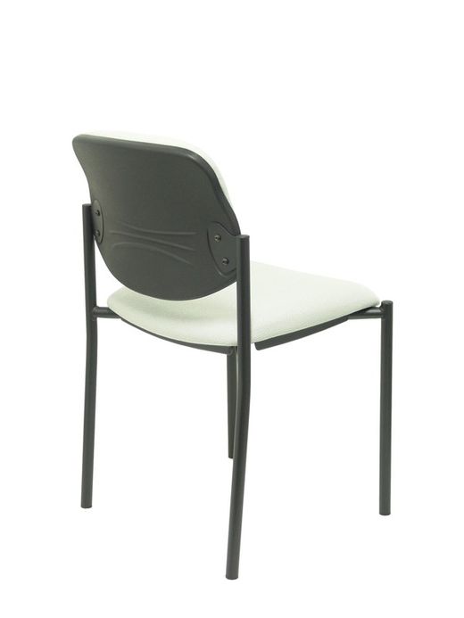 Modelo Styl - Silla confidente de 4 patas y estructrua negra - Asiento y respaldo tapizados en tejido BALI color gris claro