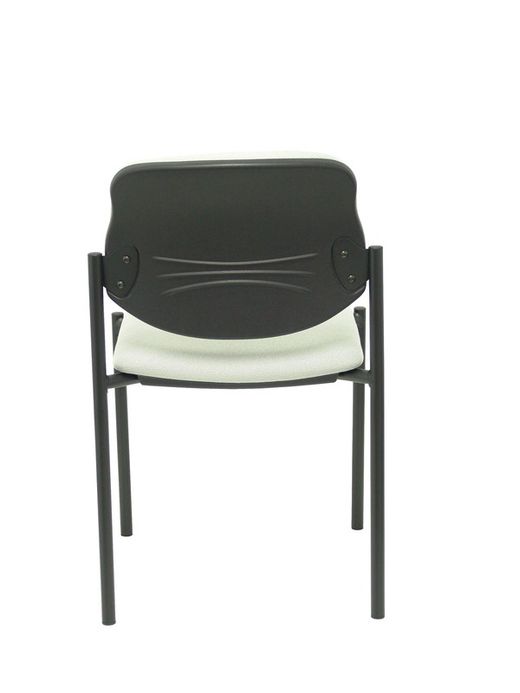 Modelo Styl - Silla confidente de 4 patas y estructrua negra - Asiento y respaldo tapizados en tejido BALI color gris claro
