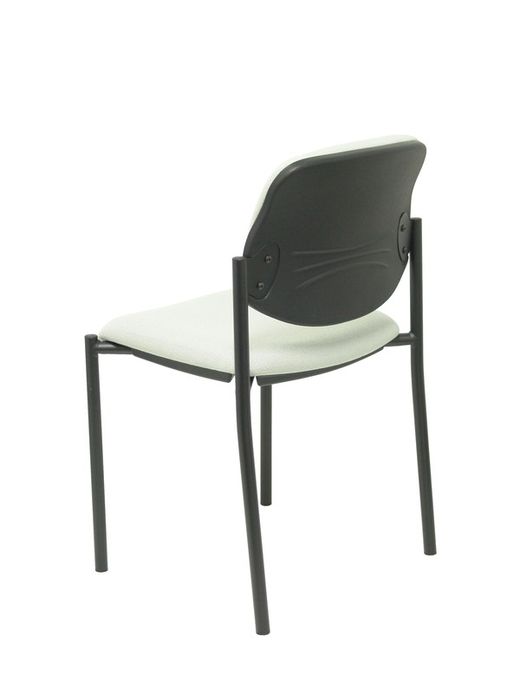 Modelo Styl - Silla confidente de 4 patas y estructrua negra - Asiento y respaldo tapizados en tejido BALI color gris claro