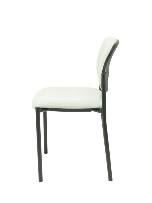 Modelo Styl - Silla confidente de 4 patas y estructrua negra - Asiento y respaldo tapizados en tejido BALI color gris claro
