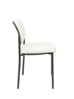 Modelo Styl - Silla confidente de 4 patas y estructrua negra - Asiento y respaldo tapizados en tejido BALI color gris claro