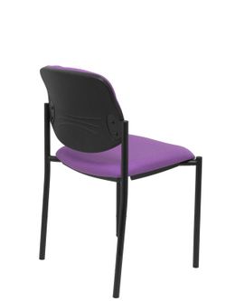 Modelo Styl - Silla confidente de 4 patas y estructrua negra - Asiento y respaldo tapizados en tejido BALI color lila