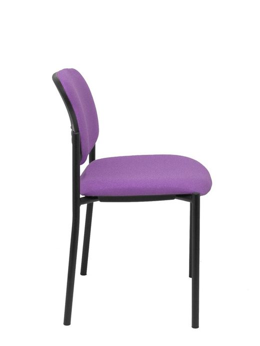 Modelo Styl - Silla confidente de 4 patas y estructrua negra - Asiento y respaldo tapizados en tejido BALI color lila