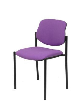 Modelo Styl - Silla confidente de 4 patas y estructrua negra - Asiento y respaldo tapizados en tejido BALI color lila