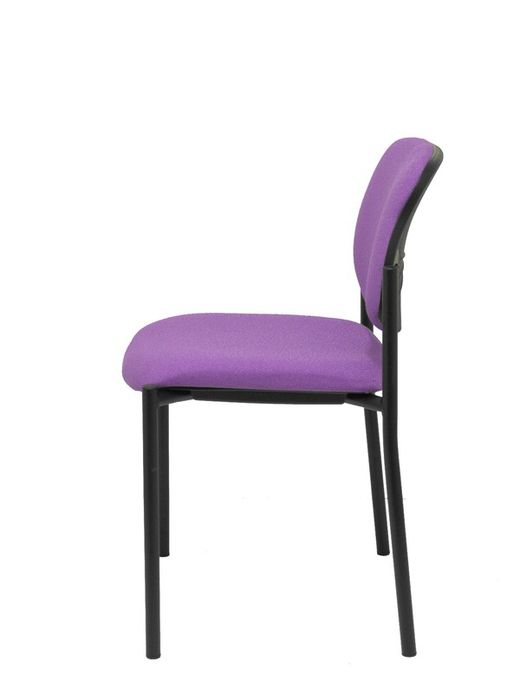 Modelo Styl - Silla confidente de 4 patas y estructrua negra - Asiento y respaldo tapizados en tejido BALI color lila