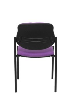 Modelo Styl - Silla confidente de 4 patas y estructrua negra - Asiento y respaldo tapizados en tejido BALI color lila