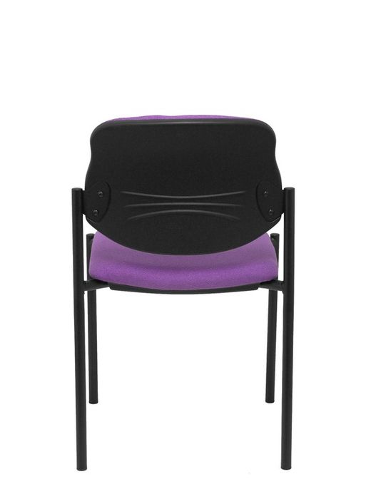 Modelo Styl - Silla confidente de 4 patas y estructrua negra - Asiento y respaldo tapizados en tejido BALI color lila