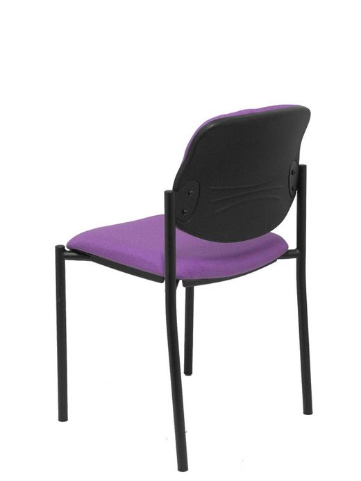 Modelo Styl - Silla confidente de 4 patas y estructrua negra - Asiento y respaldo tapizados en tejido BALI color lila