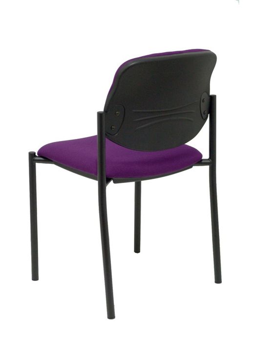 Modelo Styl - Silla confidente de 4 patas y estructrua negra - Asiento y respaldo tapizados en tejido BALI color morado