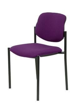 Modelo Styl - Silla confidente de 4 patas y estructrua negra - Asiento y respaldo tapizados en tejido BALI color morado