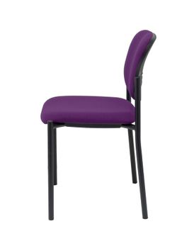 Modelo Styl - Silla confidente de 4 patas y estructrua negra - Asiento y respaldo tapizados en tejido BALI color morado