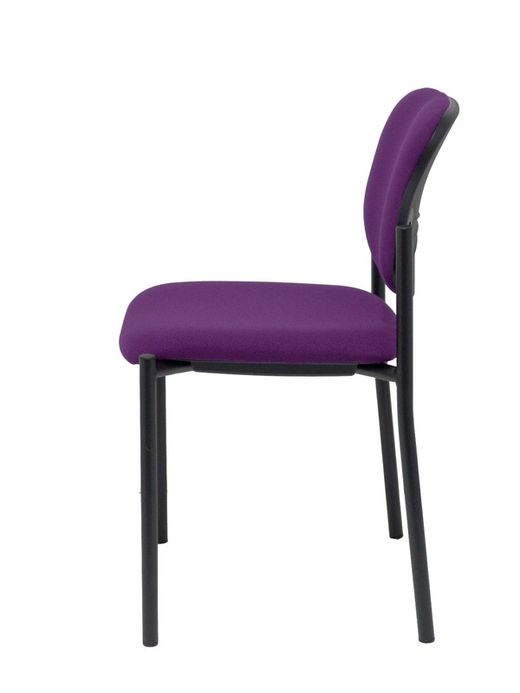 Modelo Styl - Silla confidente de 4 patas y estructrua negra - Asiento y respaldo tapizados en tejido BALI color morado