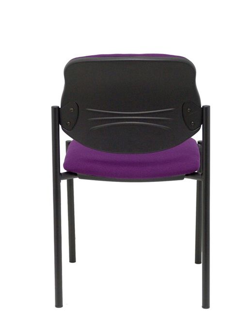 Modelo Styl - Silla confidente de 4 patas y estructrua negra - Asiento y respaldo tapizados en tejido BALI color morado