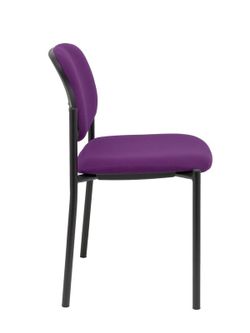 Modelo Styl - Silla confidente de 4 patas y estructrua negra - Asiento y respaldo tapizados en tejido BALI color morado