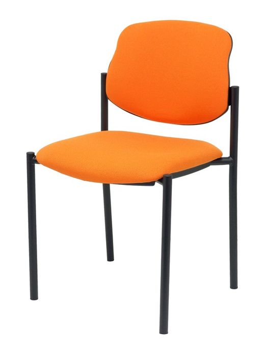 Modelo Styl - Silla confidente de 4 patas y estructrua negra - Asiento y respaldo tapizados en tejido BALI color naranja