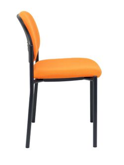 Modelo Styl - Silla confidente de 4 patas y estructrua negra - Asiento y respaldo tapizados en tejido BALI color naranja