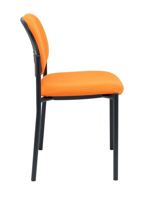 Modelo Styl - Silla confidente de 4 patas y estructrua negra - Asiento y respaldo tapizados en tejido BALI color naranja