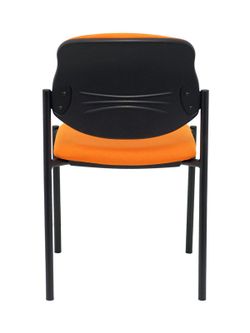 Modelo Styl - Silla confidente de 4 patas y estructrua negra - Asiento y respaldo tapizados en tejido BALI color naranja
