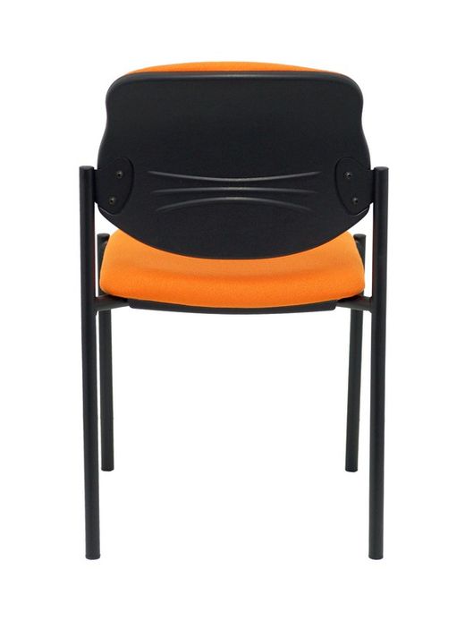 Modelo Styl - Silla confidente de 4 patas y estructrua negra - Asiento y respaldo tapizados en tejido BALI color naranja