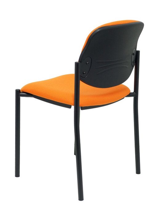 Modelo Styl - Silla confidente de 4 patas y estructrua negra - Asiento y respaldo tapizados en tejido BALI color naranja