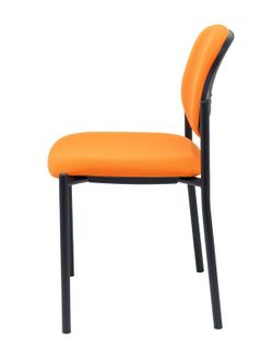 Modelo Styl - Silla confidente de 4 patas y estructrua negra - Asiento y respaldo tapizados en tejido BALI color naranja