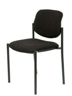 Modelo Styl - Silla confidente de 4 patas y estructrua negra - Asiento y respaldo tapizados en tejido BALI color negro