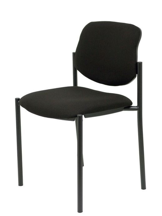 Modelo Styl - Silla confidente de 4 patas y estructrua negra - Asiento y respaldo tapizados en tejido BALI color negro
