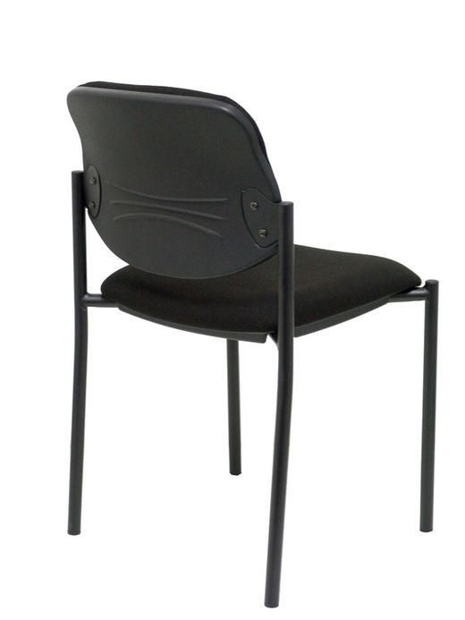 Modelo Styl - Silla confidente de 4 patas y estructrua negra - Asiento y respaldo tapizados en tejido BALI color negro