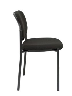 Modelo Styl - Silla confidente de 4 patas y estructrua negra - Asiento y respaldo tapizados en tejido BALI color negro