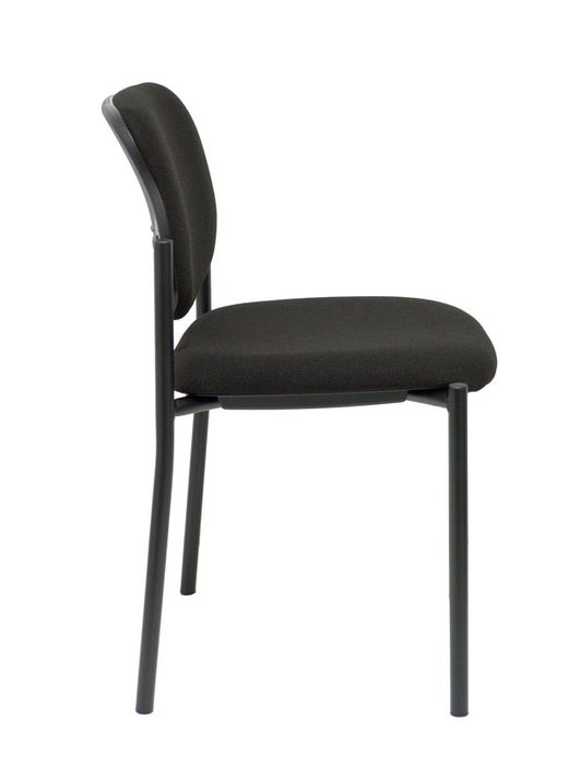 Modelo Styl - Silla confidente de 4 patas y estructrua negra - Asiento y respaldo tapizados en tejido BALI color negro