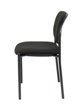 Modelo Styl - Silla confidente de 4 patas y estructrua negra - Asiento y respaldo tapizados en tejido BALI color negro