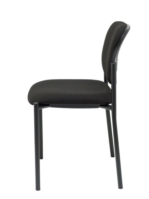 Modelo Styl - Silla confidente de 4 patas y estructrua negra - Asiento y respaldo tapizados en tejido BALI color negro