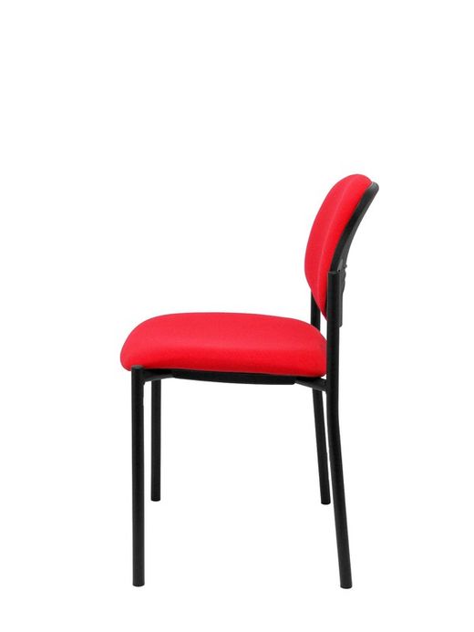 Modelo Styl - Silla confidente de 4 patas y estructrua negra - Asiento y respaldo tapizados en tejido BALI color rojo