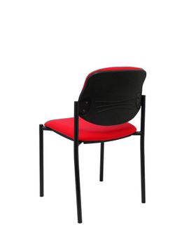 Modelo Styl - Silla confidente de 4 patas y estructrua negra - Asiento y respaldo tapizados en tejido BALI color rojo