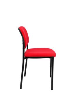 Modelo Styl - Silla confidente de 4 patas y estructrua negra - Asiento y respaldo tapizados en tejido BALI color rojo
