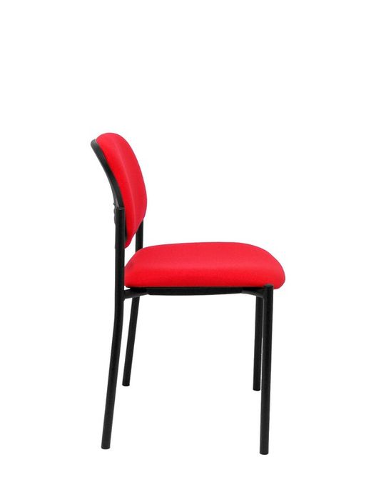 Modelo Styl - Silla confidente de 4 patas y estructrua negra - Asiento y respaldo tapizados en tejido BALI color rojo