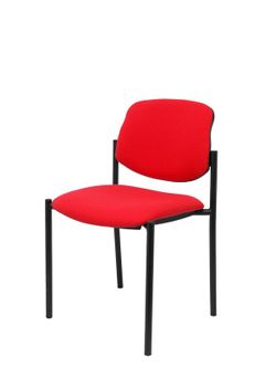 Modelo Styl - Silla confidente de 4 patas y estructrua negra - Asiento y respaldo tapizados en tejido BALI color rojo
