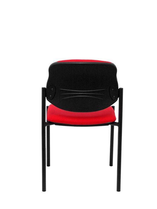Modelo Styl - Silla confidente de 4 patas y estructrua negra - Asiento y respaldo tapizados en tejido BALI color rojo