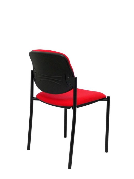 Modelo Styl - Silla confidente de 4 patas y estructrua negra - Asiento y respaldo tapizados en tejido BALI color rojo
