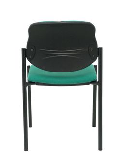 Modelo Styl - Silla confidente de 4 patas y estructrua negra - Asiento y respaldo tapizados en tejido BALI color verde esmeralda