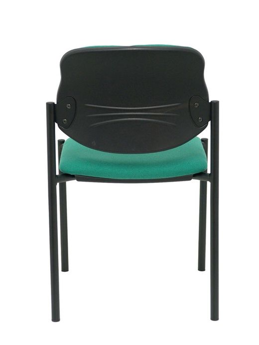 Modelo Styl - Silla confidente de 4 patas y estructrua negra - Asiento y respaldo tapizados en tejido BALI color verde esmeralda