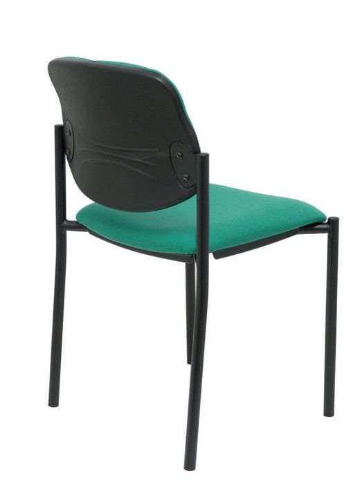 Modelo Styl - Silla confidente de 4 patas y estructrua negra - Asiento y respaldo tapizados en tejido BALI color verde esmeralda