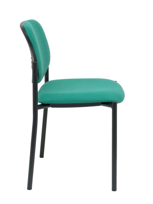 Modelo Styl - Silla confidente de 4 patas y estructrua negra - Asiento y respaldo tapizados en tejido BALI color verde esmeralda