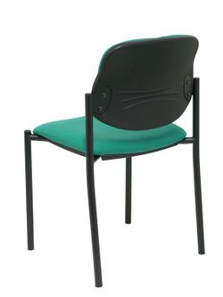 Modelo Styl - Silla confidente de 4 patas y estructrua negra - Asiento y respaldo tapizados en tejido BALI color verde esmeralda