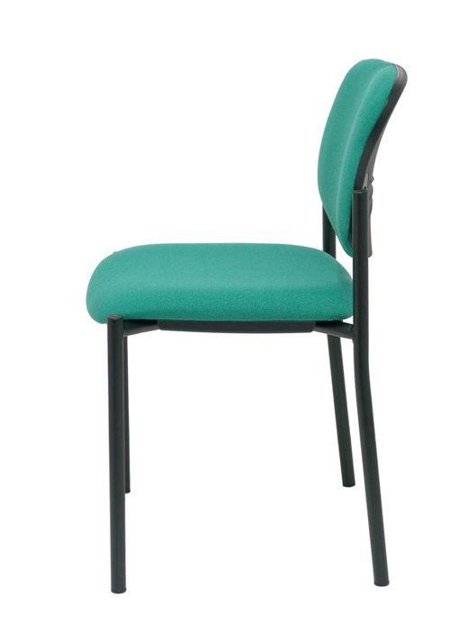 Modelo Styl - Silla confidente de 4 patas y estructrua negra - Asiento y respaldo tapizados en tejido BALI color verde esmeralda