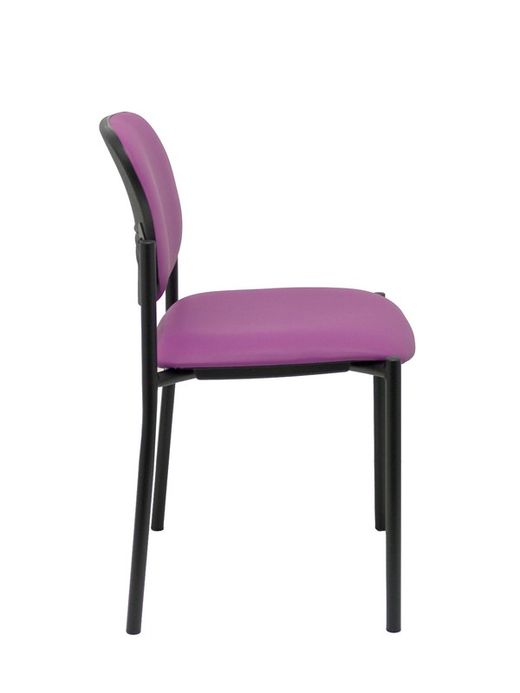 Modelo Styl - Silla confidente de 4 patas y estructrua negra - Asiento y respaldo tapizados en tejido Similpiel color morado